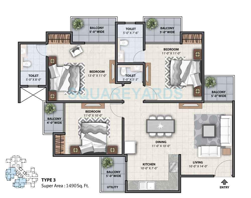 Miglani Supercity Myfair Residency — floor plan 3