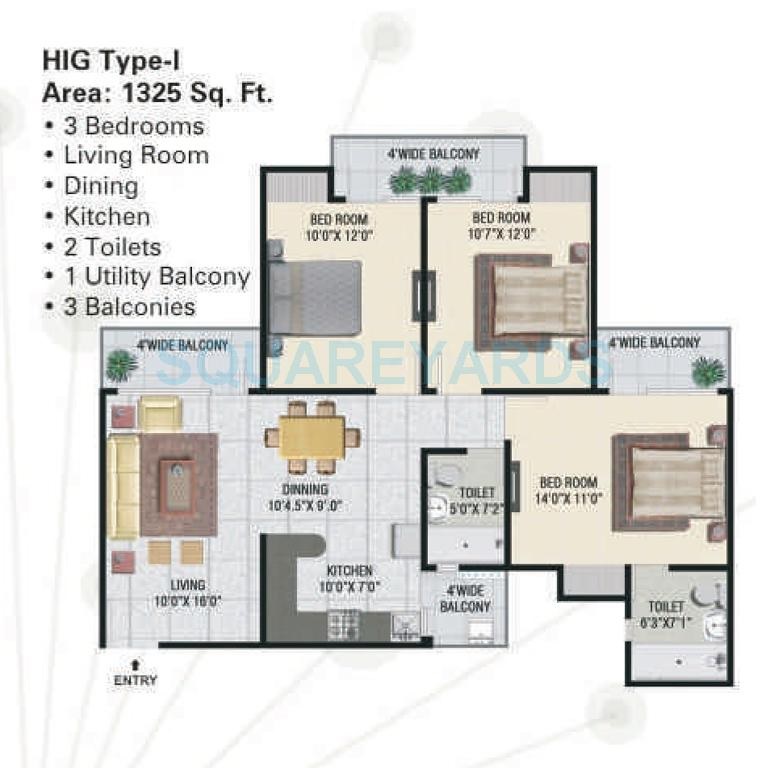 Panchsheel Greens — floor plan 3