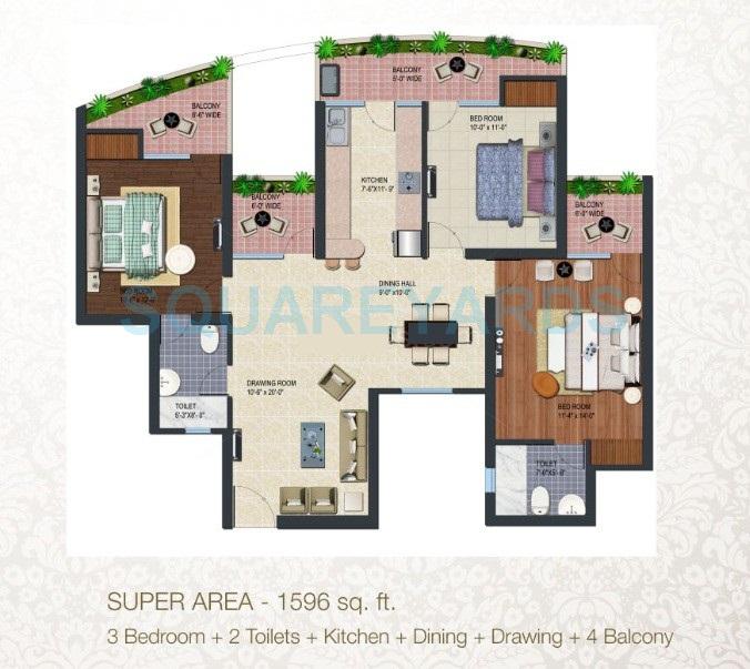 Supertech Albaria — floor plan 1