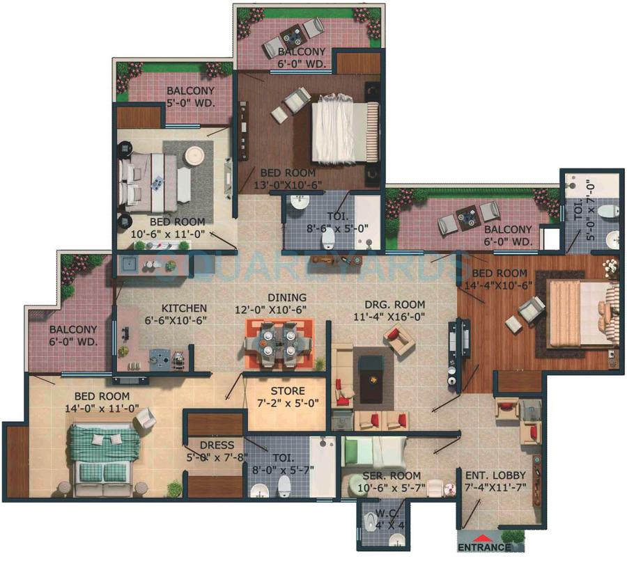 Supertech Albaria — floor plan 4