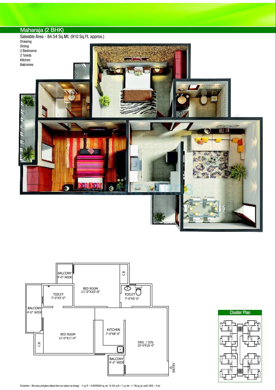 Gaur City 5th Avenue — floor plan 1