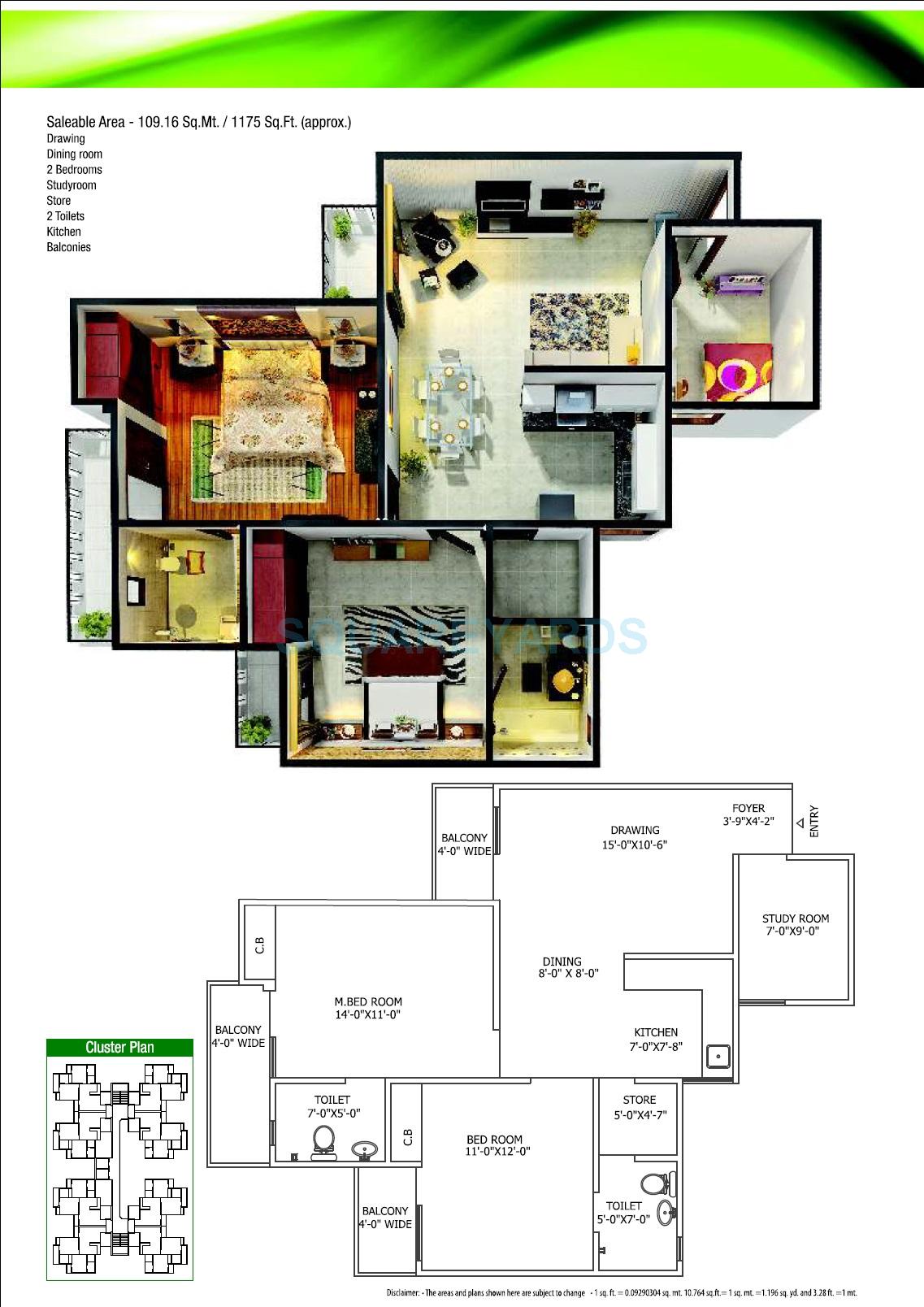 Gaur City 5th Avenue — floor plan 2