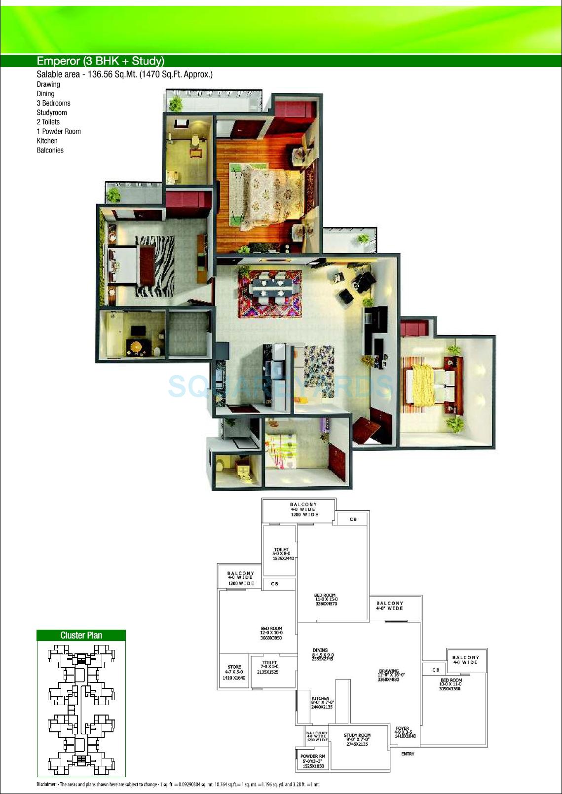 Gaur City 5th Avenue — floor plan 3