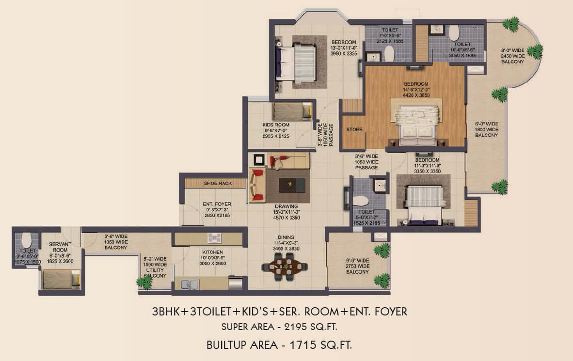 Ajnara Klock Tower — floor plan 4