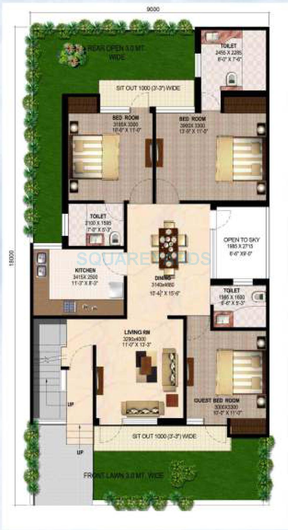 Ansal API Sushant Megapolis Independent Floors — floor plan 1