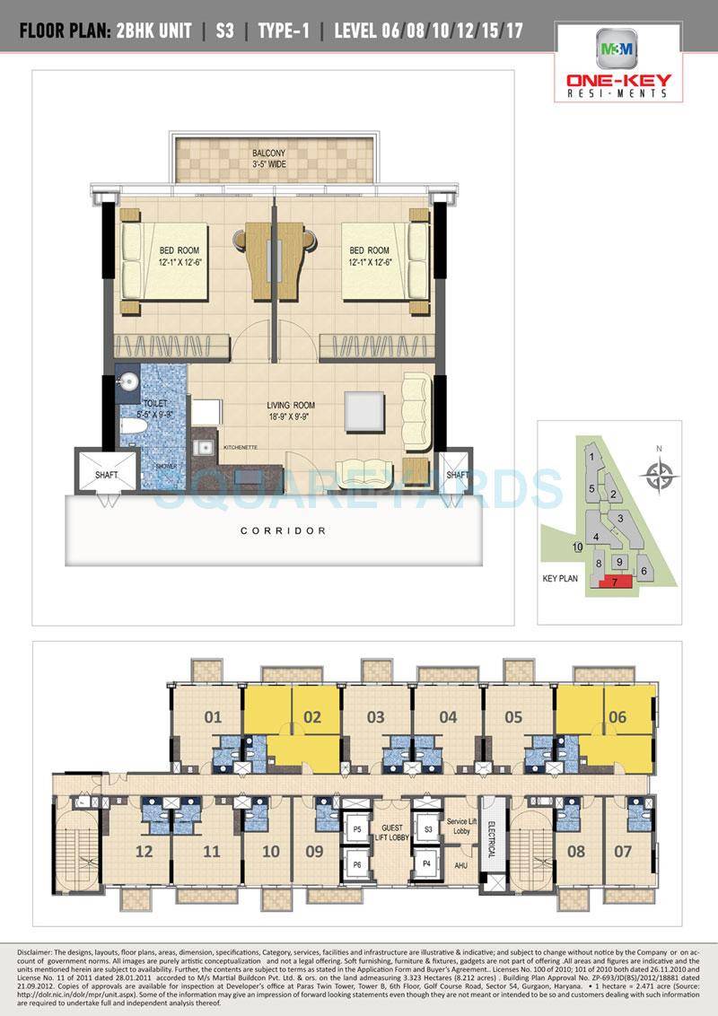M3M One Key Resiments Commercial — floor plan 1