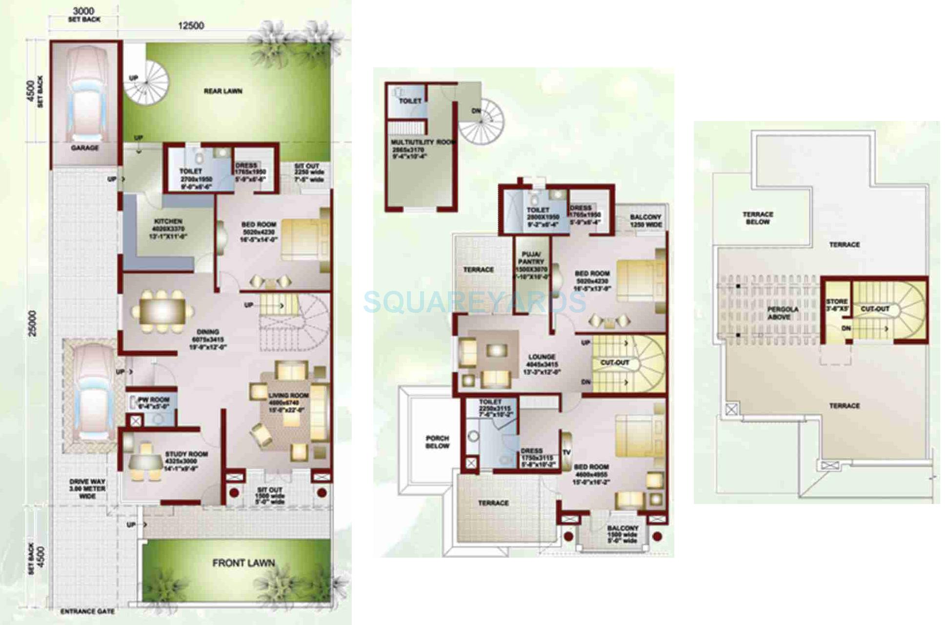 Ansal API Sushant Megapolis Villas — floor plan 3