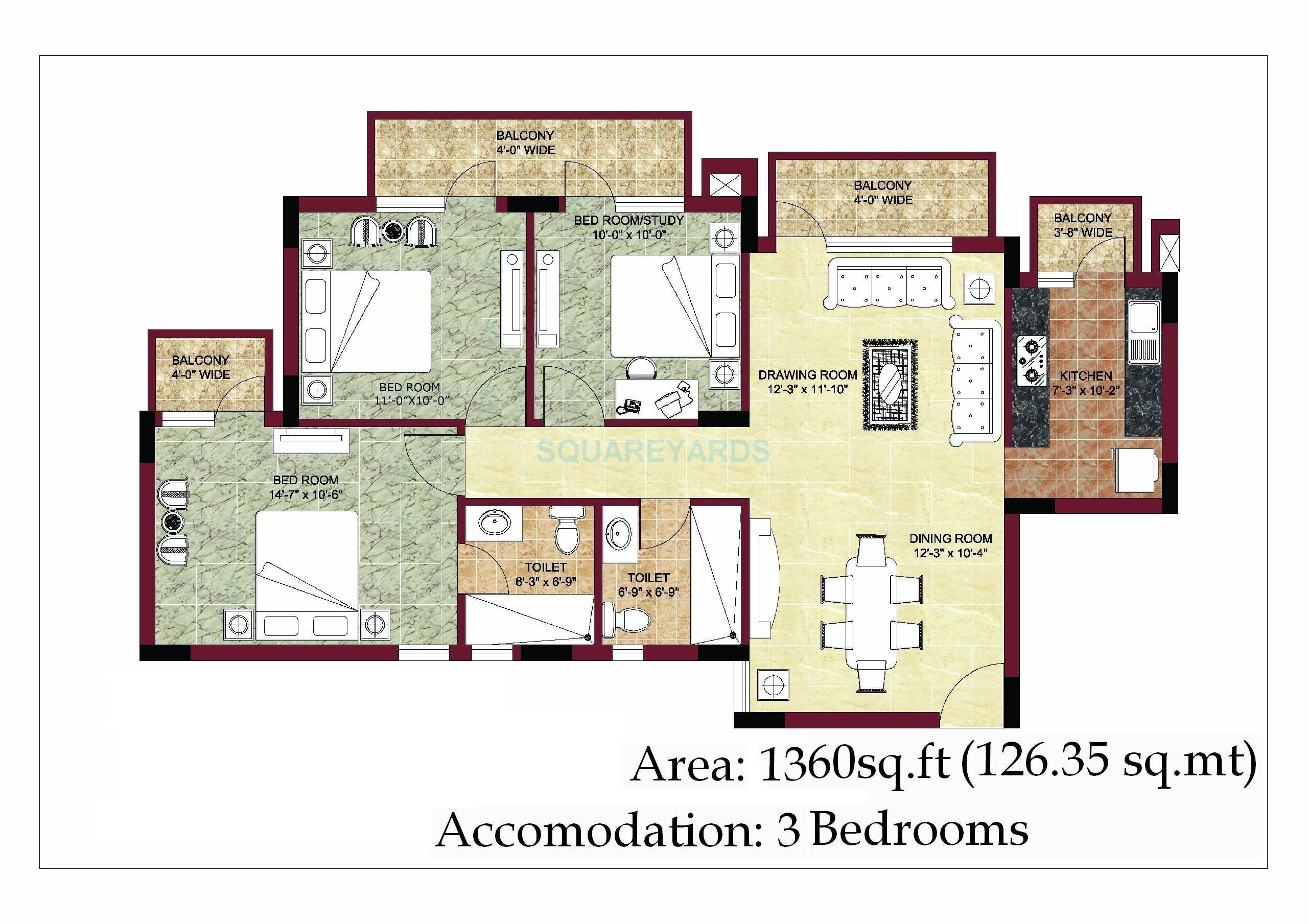 BPTP Park Prime — floor plan 1