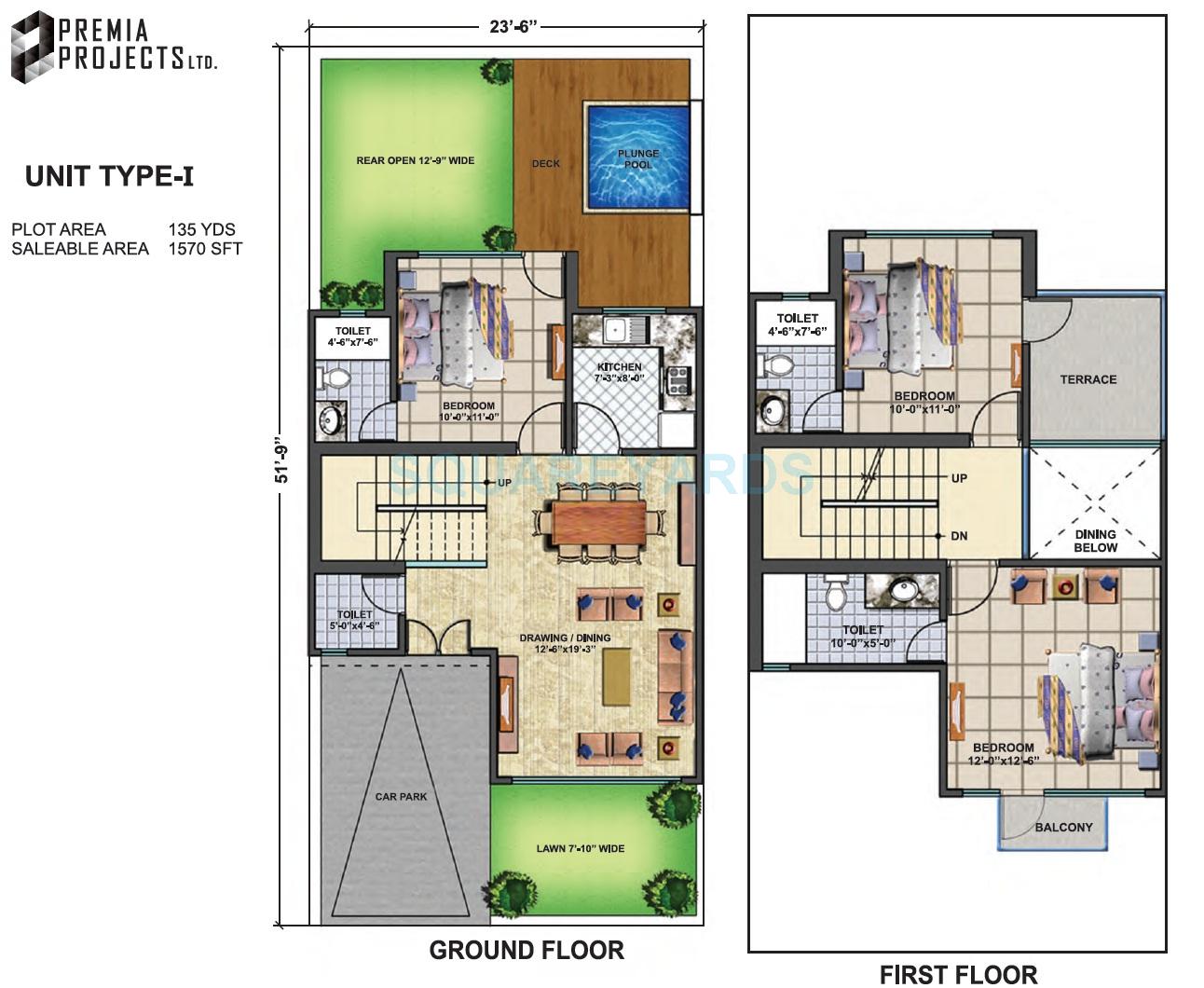 Premia Corporate City Power Villas — floor plan 1