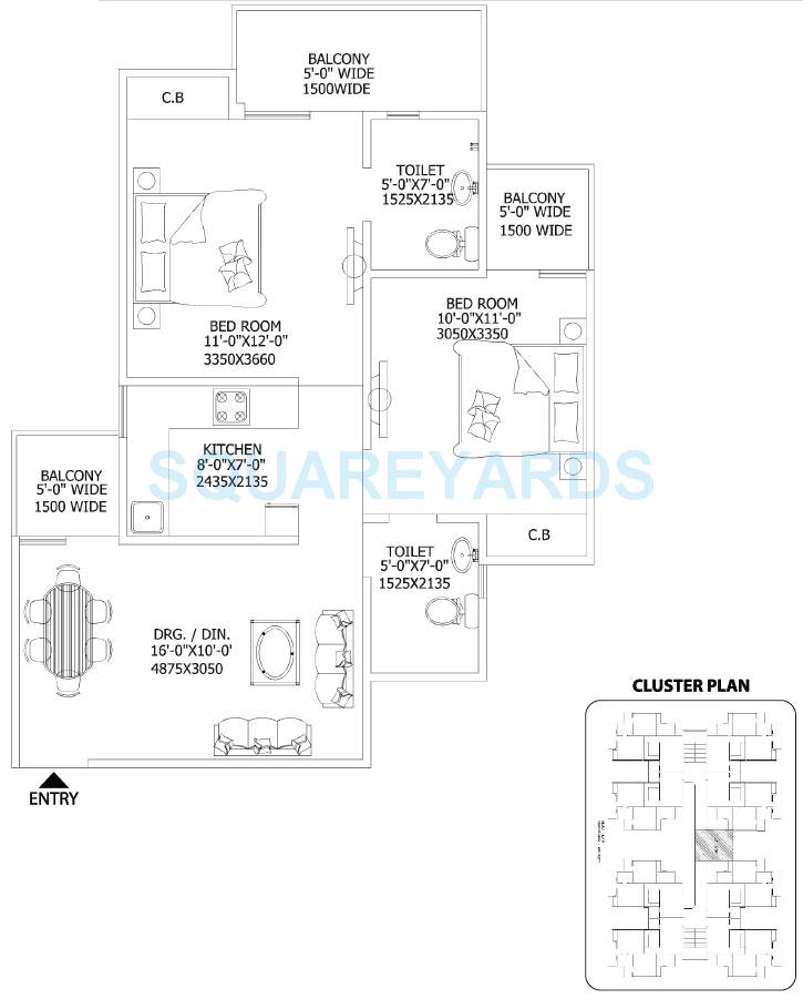 Gaur City 2 - 11th Avenue — floor plan 3