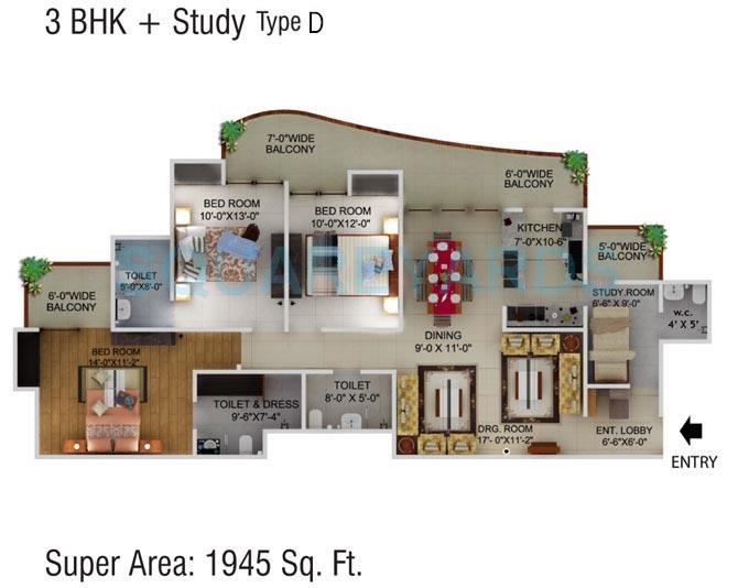Supertech Crown Town — floor plan 4