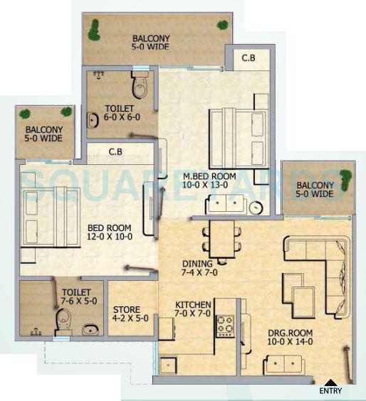 Gaur City 2 - 12th Avenue — floor plan 3