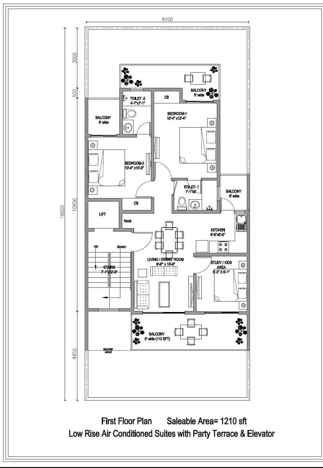 Central Park Cerise Suites — floor plan 1