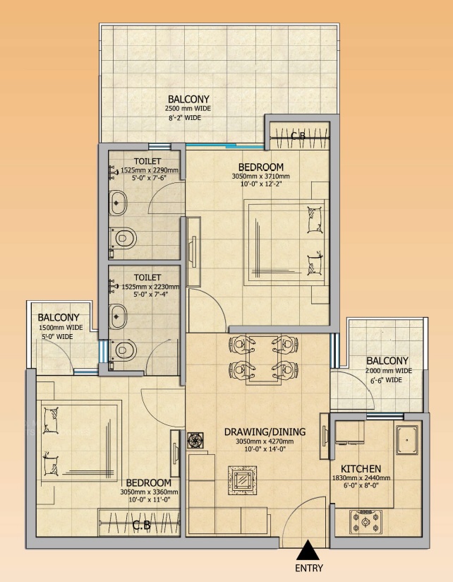 Gaur City 2 - 14th Avenue — floor plan 3