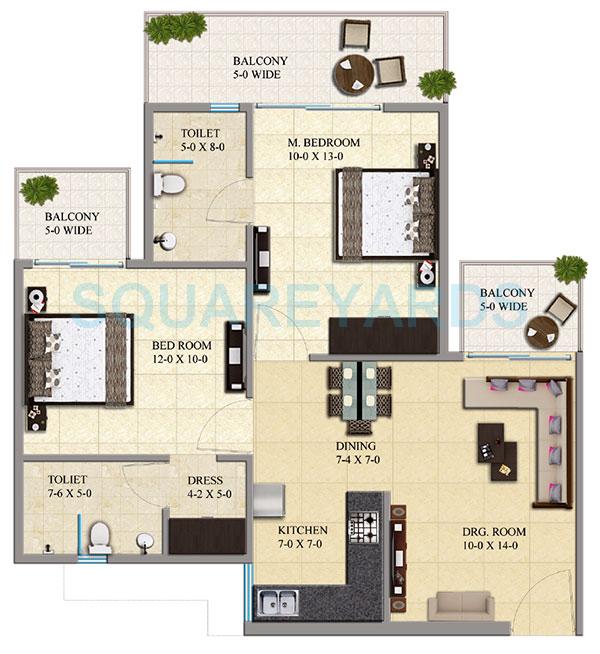 Gaur City 2 - 16th Avenue — floor plan 1