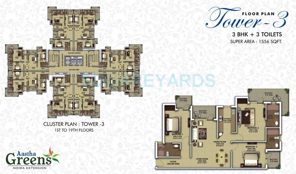 Surya Aastha Greens — floor plan 3