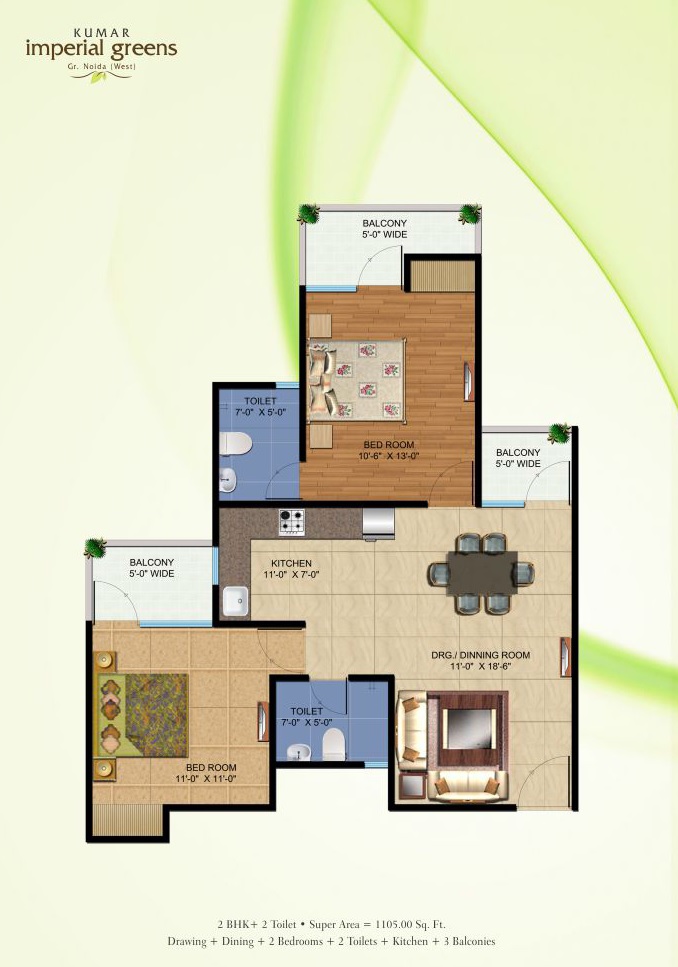 Kumar Imperial Greens — floor plan 1