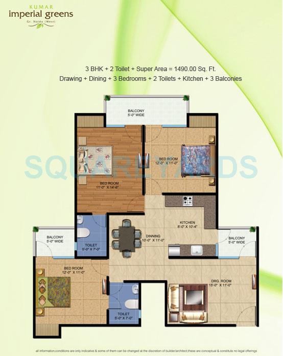 Kumar Imperial Greens — floor plan 3
