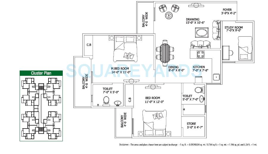 Gaur City 1st Avenue — floor plan 3