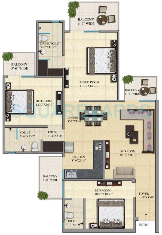 Gaur City 1st Avenue — floor plan 6