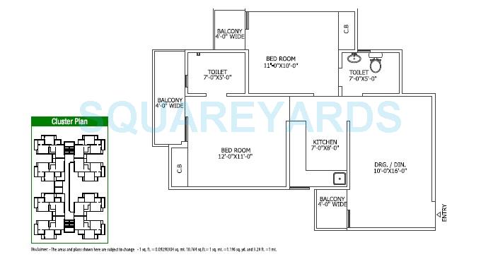 Gaur City 4th Avenue — floor plan 1