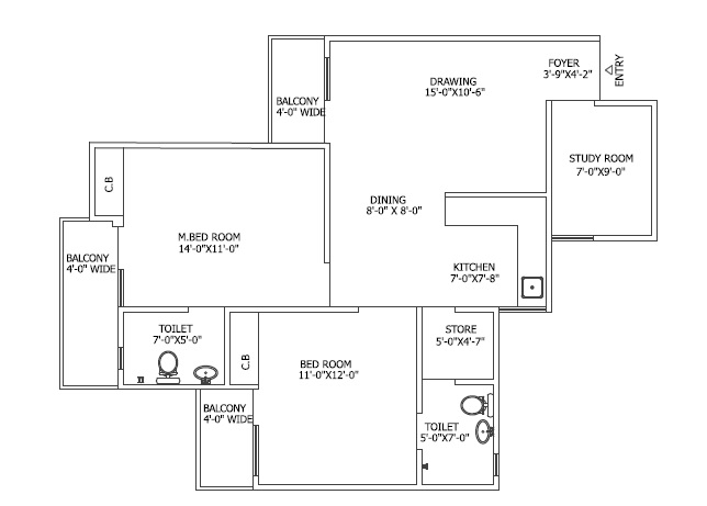 Gaur City 6th Avenue — floor plan 3