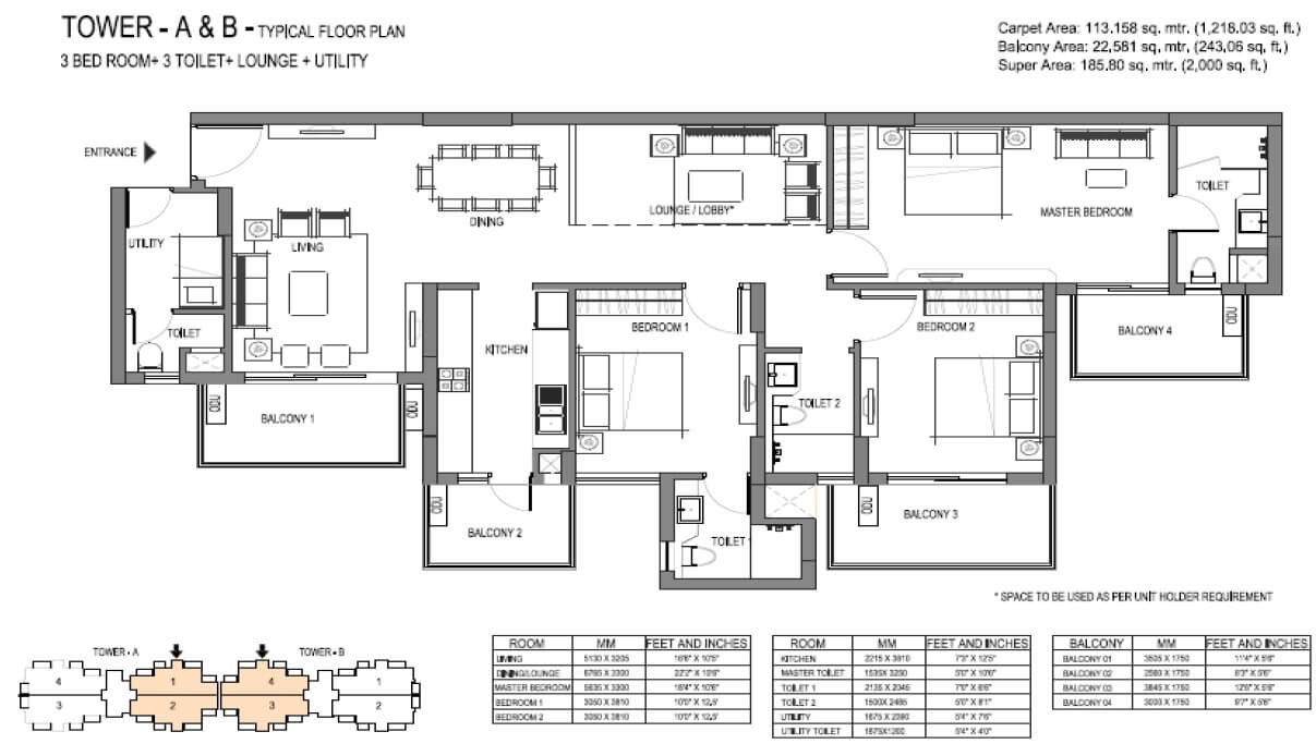 Emaar Palm Premier — floor plan 1