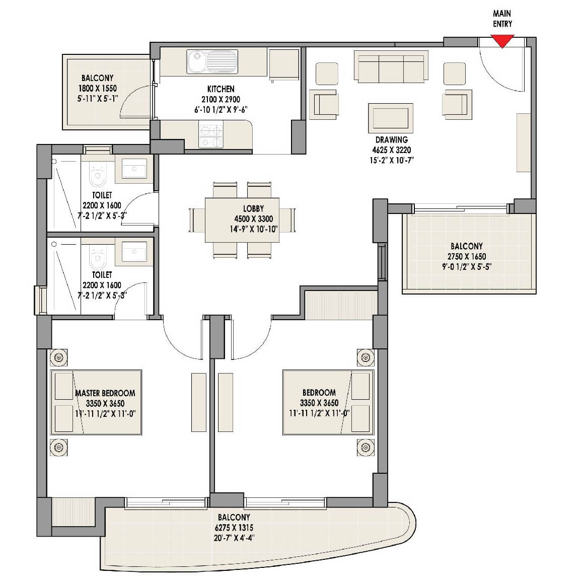 Eldeco Acclaim — floor plan 1