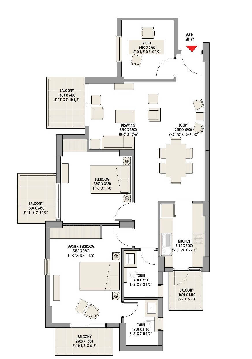 Eldeco Acclaim — floor plan 3