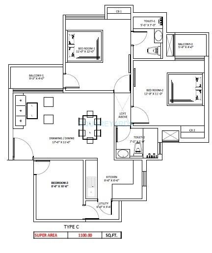Sikka Kaamya Greens — floor plan 3