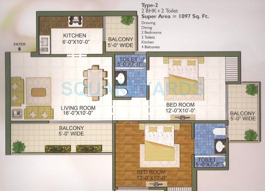 Town Park White Orchid — floor plan 1