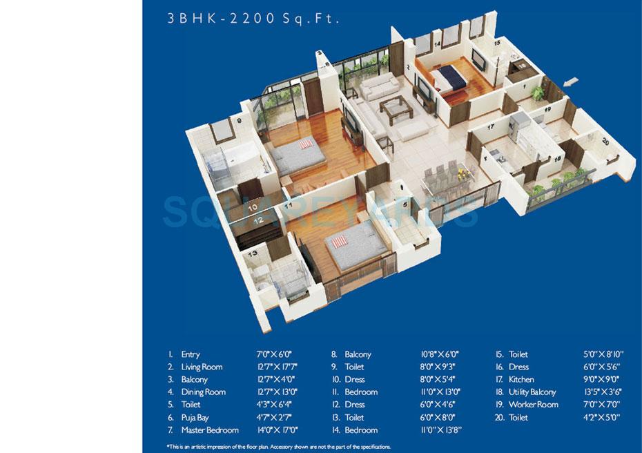 Jaypee Greens The Castille — floor plan 1