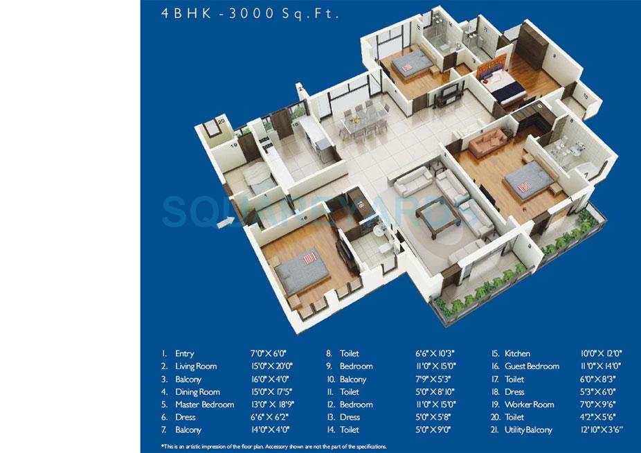 Jaypee Greens The Castille II — floor plan 1