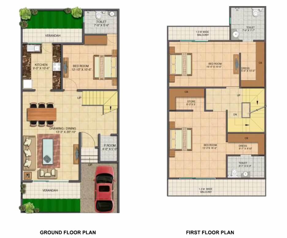 Gaur Yamuna City 32nd Park View — floor plan 1
