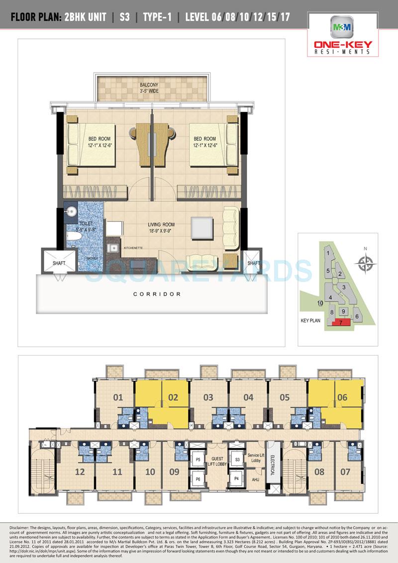 M3M One Key Resiments — floor plan 1