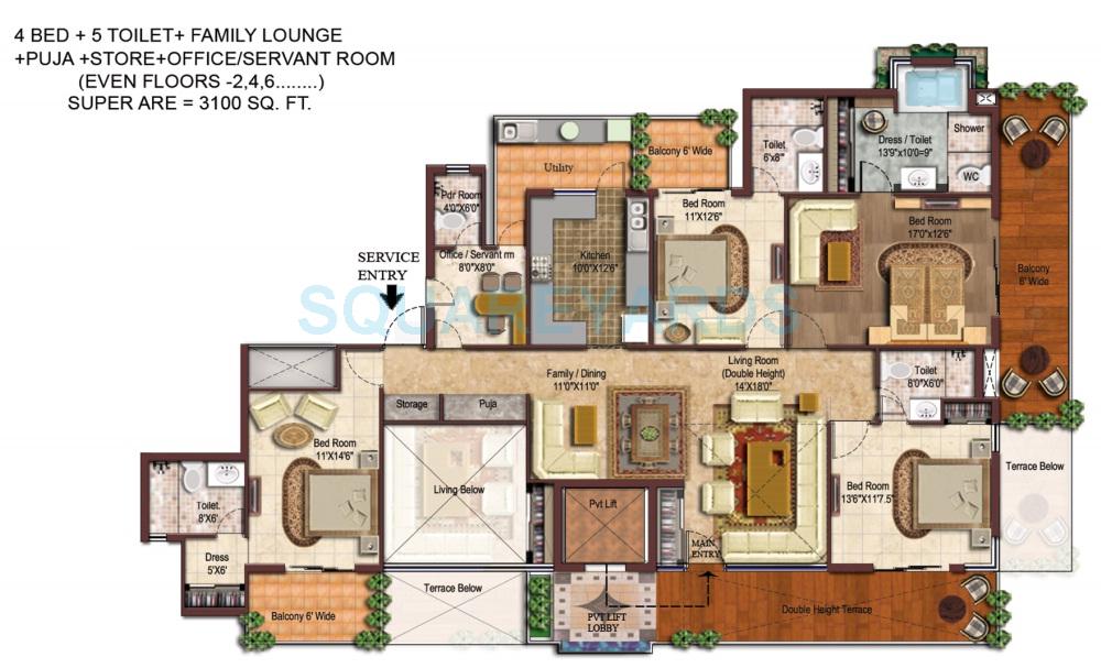 Rise SkyBungalows — floor plan 2