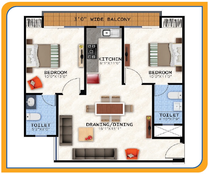 Galaxy One Apartments — floor plan 1