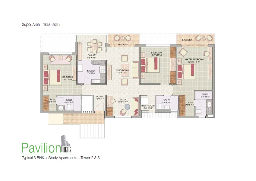 Jaypee Greens Pavilion Heights 1 — floor plan 2
