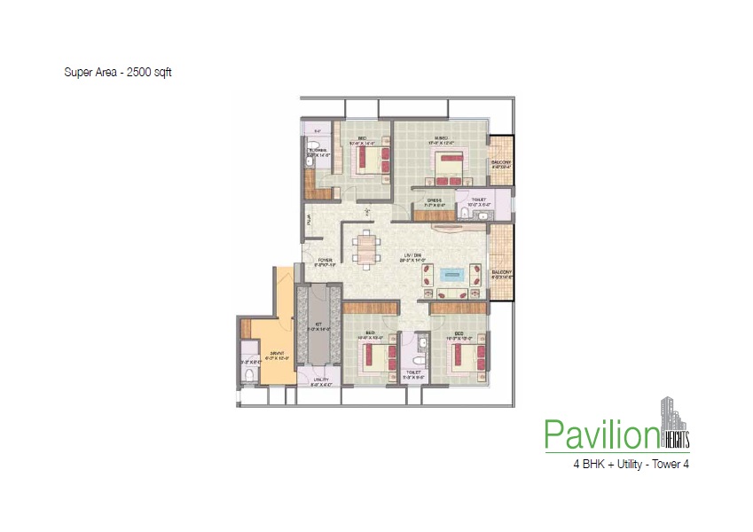Jaypee Greens Pavilion Heights 1 — floor plan 4