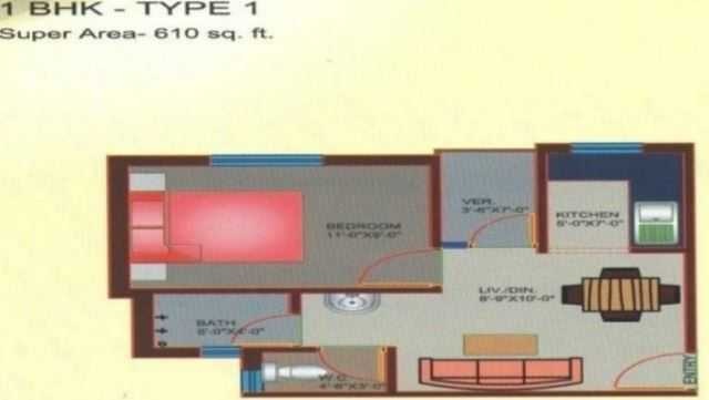 Jaguar Aryan Apartments — floor plan 1