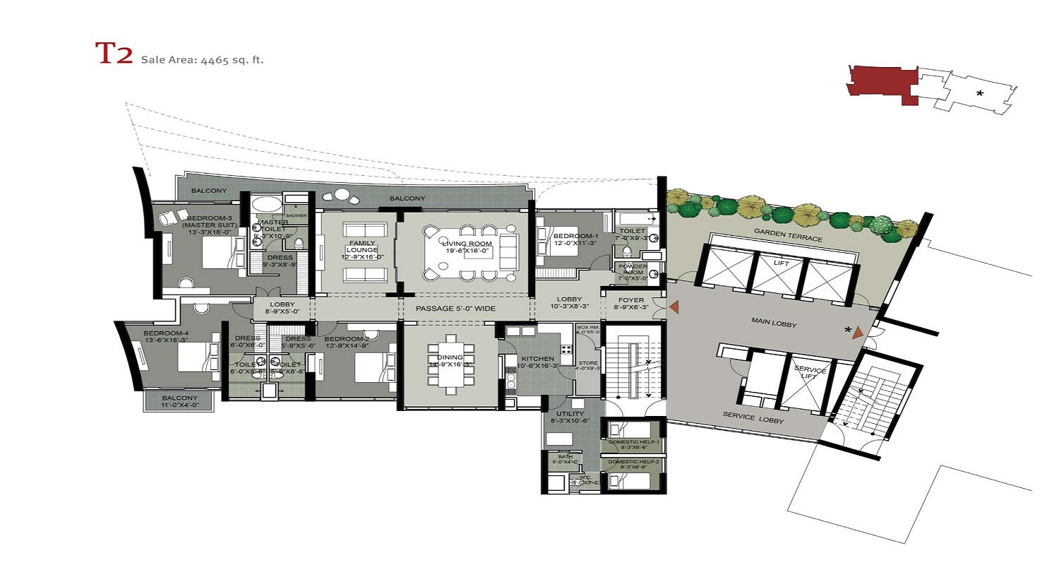Unitech UGCC Burgundy — floor plan 1
