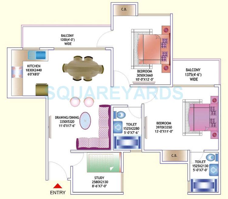 Amrapali Zodiac — floor plan 1