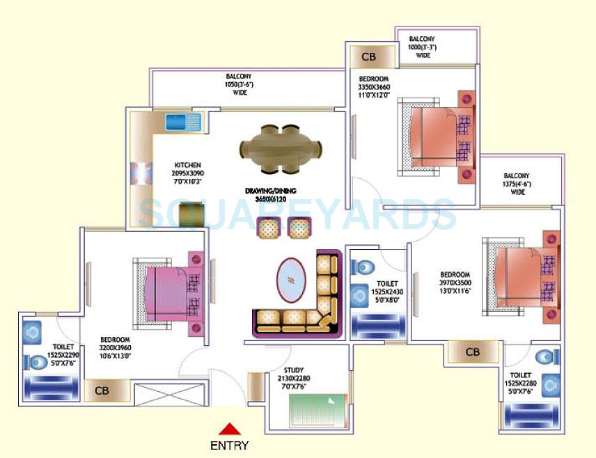 Amrapali Zodiac — floor plan 3