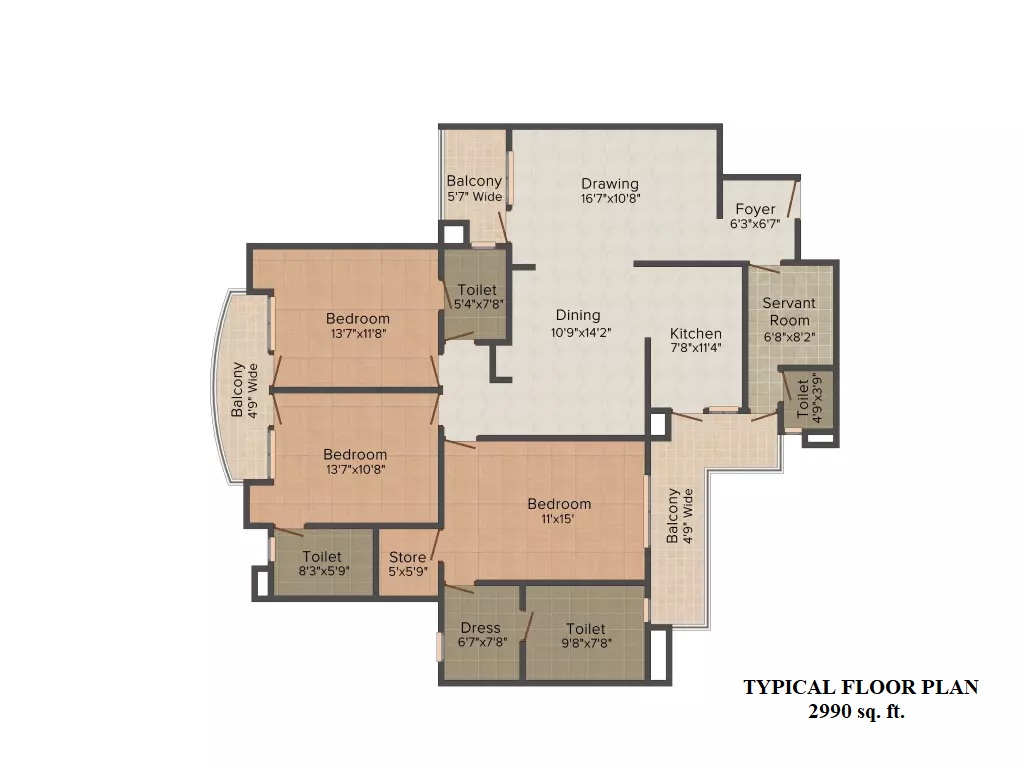 Supertech Emerald Court — floor plan 3