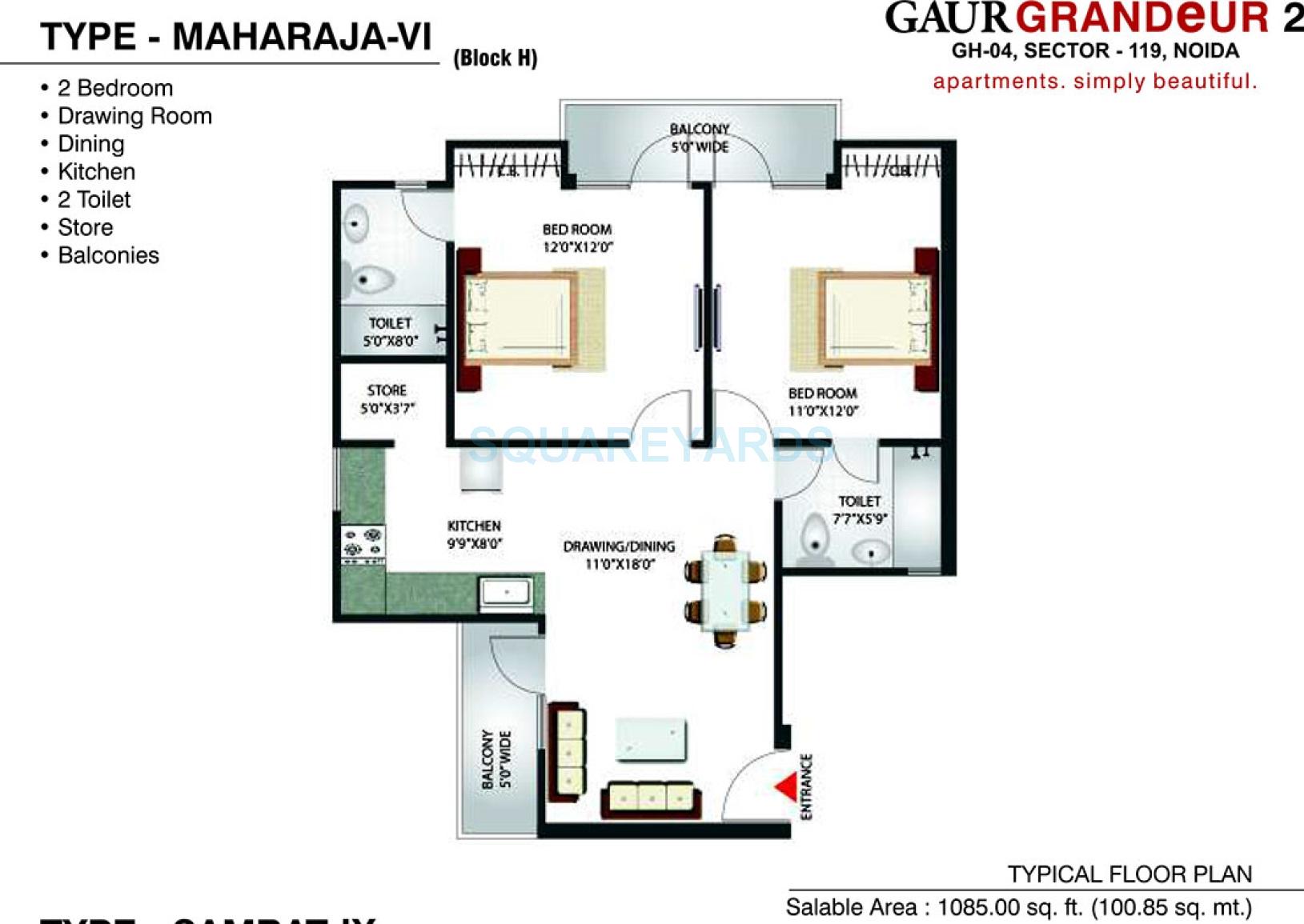 Gaur Grandeur 2 — floor plan 1