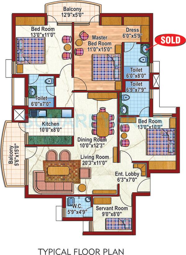 Purvanchal Silver City — floor plan 2